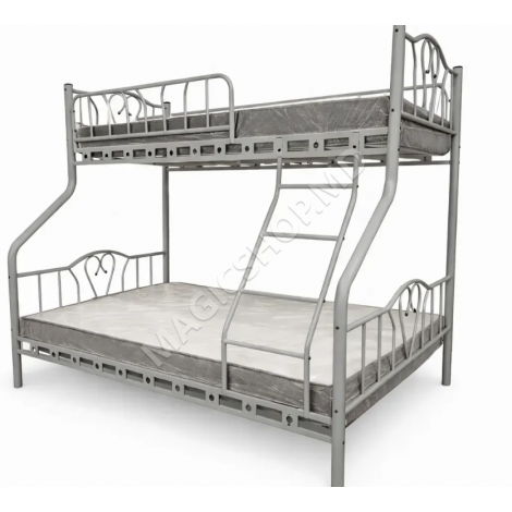 Pat 2 nivele Orkide Triple 90x200+140x200 cm alb, gri
